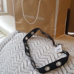 Michael Kors black leather belt/guitar strap